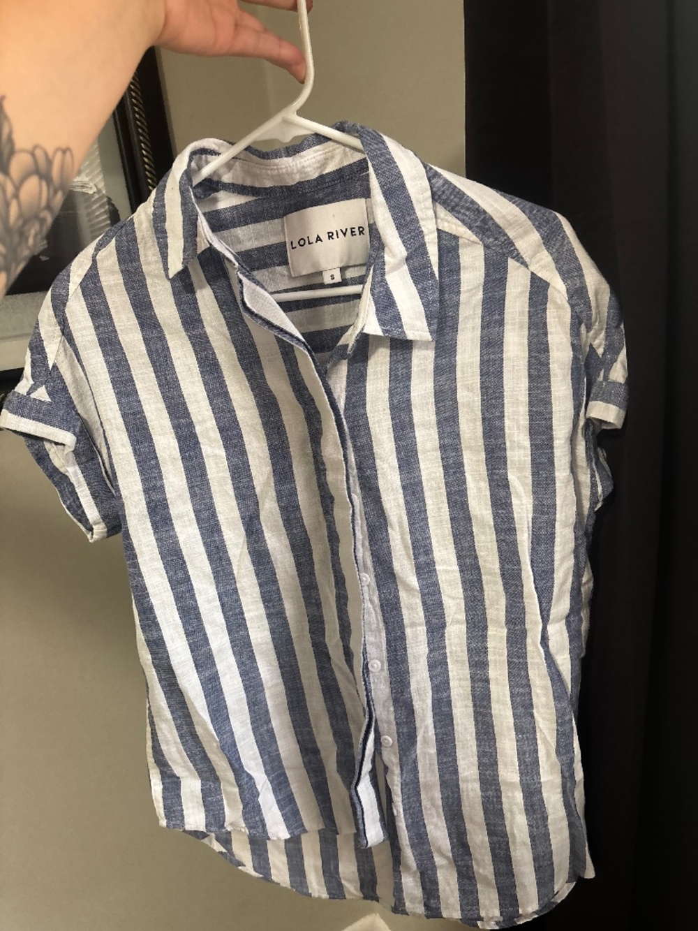 White & Blue Striped